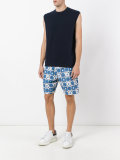 geometric print beach shorts