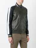 contrast zip up bomber jacket
