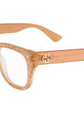 transparent glitter square glasses