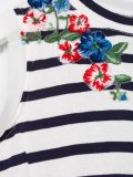 floral embroidery striped blouse