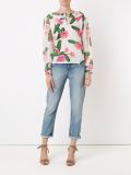 front lace up floral tunic