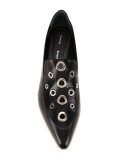 grommet embellished loafers