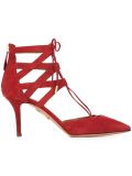 strapped lace-up pumps