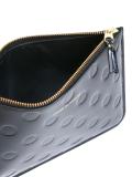 polka dot embossed clutch