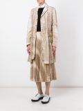 animal print pleated detailing coat