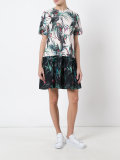 macaw print flared dress