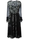 leaf print midi dress