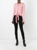 cropped frayed trim skinny trousers