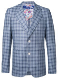 chest pocket checked blazer