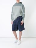 拼接连帽套头衫