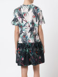 macaw print flared dress