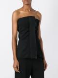 frayed edge strapless top