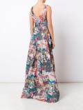 printed high low gown 