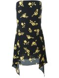 floral print strapless dress