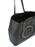 geometric pattern studded tote