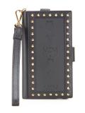 gold-tone studded flat wallet