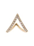 diamond chevron huggie earrings