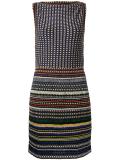 boatneck striped fitted dress
