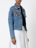 pompom denim jacket