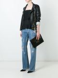 embossed crocodile effect clutch