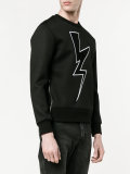 lightning bolt applique sweatshirt