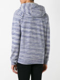 striped zipped hoodie