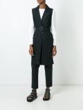 belted sleeveless coat 