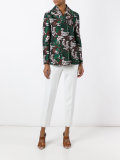 floral jacquard fitted jacket