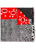 fringed spots and stripes scarf