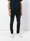 zipped knee skinny jeans