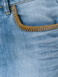 scalloped hem denim shorts