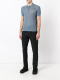 open cage knit polo shirt