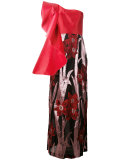 one shoulder floral gown