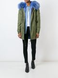 blue trim parka coat
