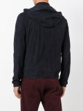 zipped hooded jacket