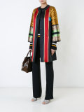 striped jacquard coat