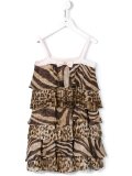 ruffle animal print dress