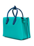 snake print trim tote bag 