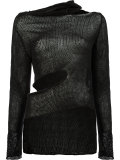 asymmetric cut out detail knitted top
