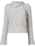 asymmetric foldover collar jumper