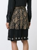 snake print effect pleated skirt