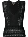 lace insert knitted top