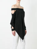 draped off shoulder top