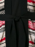 multi-pattern belted cardigan