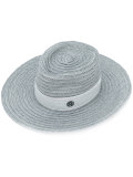 ribbon-trimmed boater hat