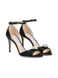 Crystal Embellished Satin Sandals
