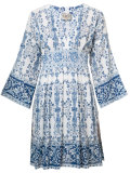 printed bell sleeve dress