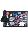 Leather Sticker Clutch Bag