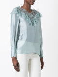 lace panel blouse