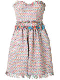 strapless tweed dress